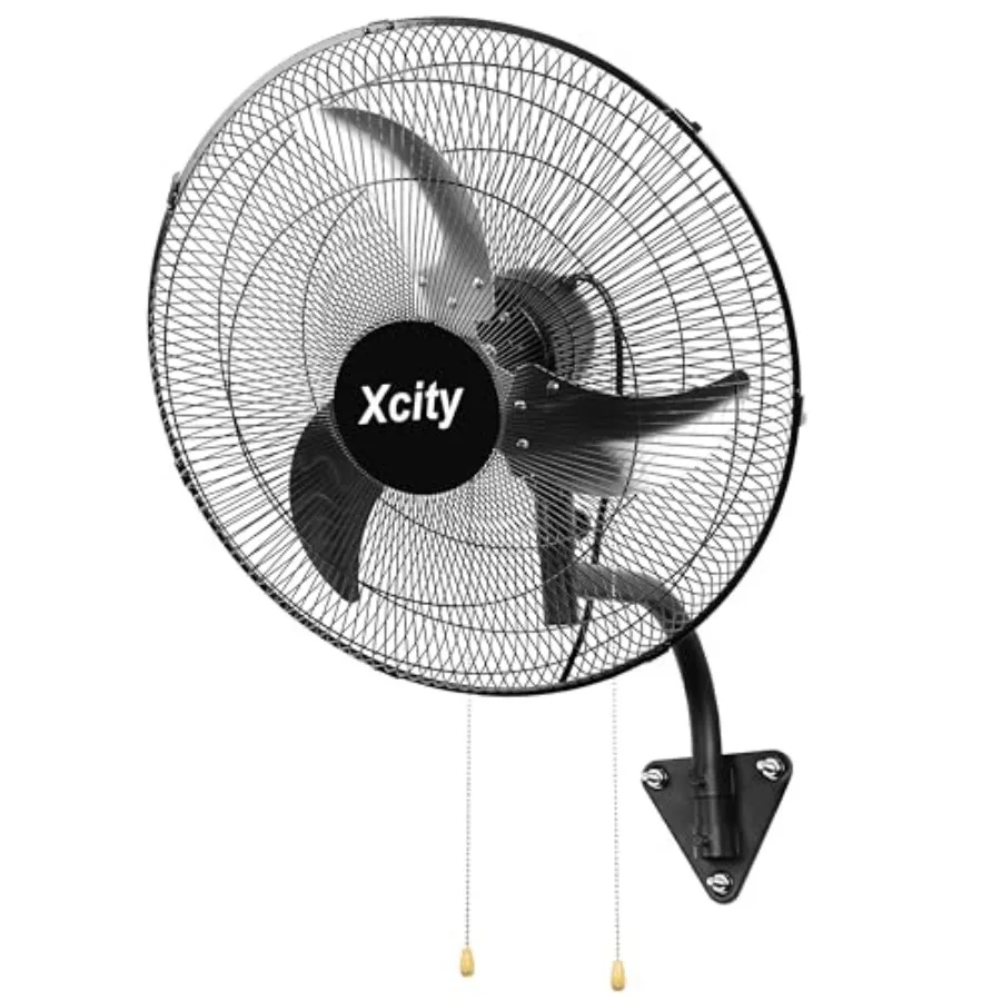 

18 inch Industrial Wall Mounted Oscillating Fan, 3-Speed, High Velocity, Max 4200 CFM, Adjustable Tilt, Heavy Duty Metal Outdoo