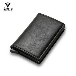 Rfid Credit Card Holder Men Wallets Bank Cardholder Case Small Carbon Fiber Pattern Slim Thin Magic Mini Smart Minimalist Wallet