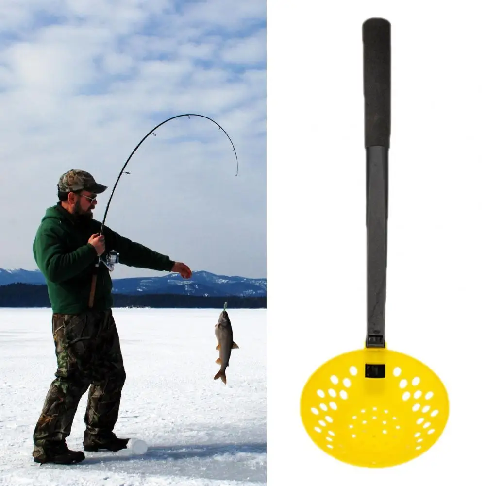 Ice Fishing Colander  Versatile Skimmer Handle Winter Detachable Grip Accessories  Foldable Ice Scoop Skimmer