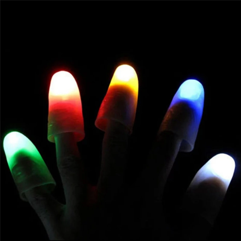 5 Pairs LED Lights Flashing Finger Convenient Props Multifunctional Portable Light Electronic Accessories Red Light