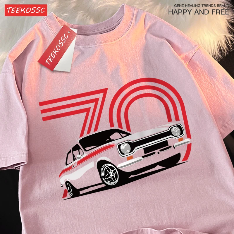 Vintage Old Car 70Th Anniversary Men Women T Shirt Printing O-Neck T Shirt Creativity Cotton Tops Cartoons Summer Couple Tees