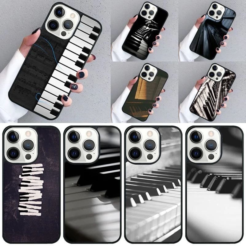 Music Piano Elegant Phone Case For iPhone 16 15 13 14 Pro Max 11 12 Mini Plus 2022 XR XS MAX Shell Cover coque