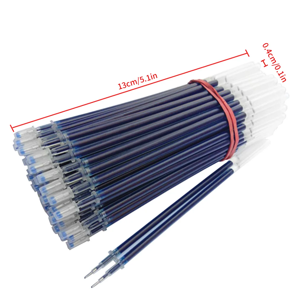 Isi ulang pena menulis isi ulang cepat kering perlengkapan pena alat tulis, biru, 0.5mm, 20pcs