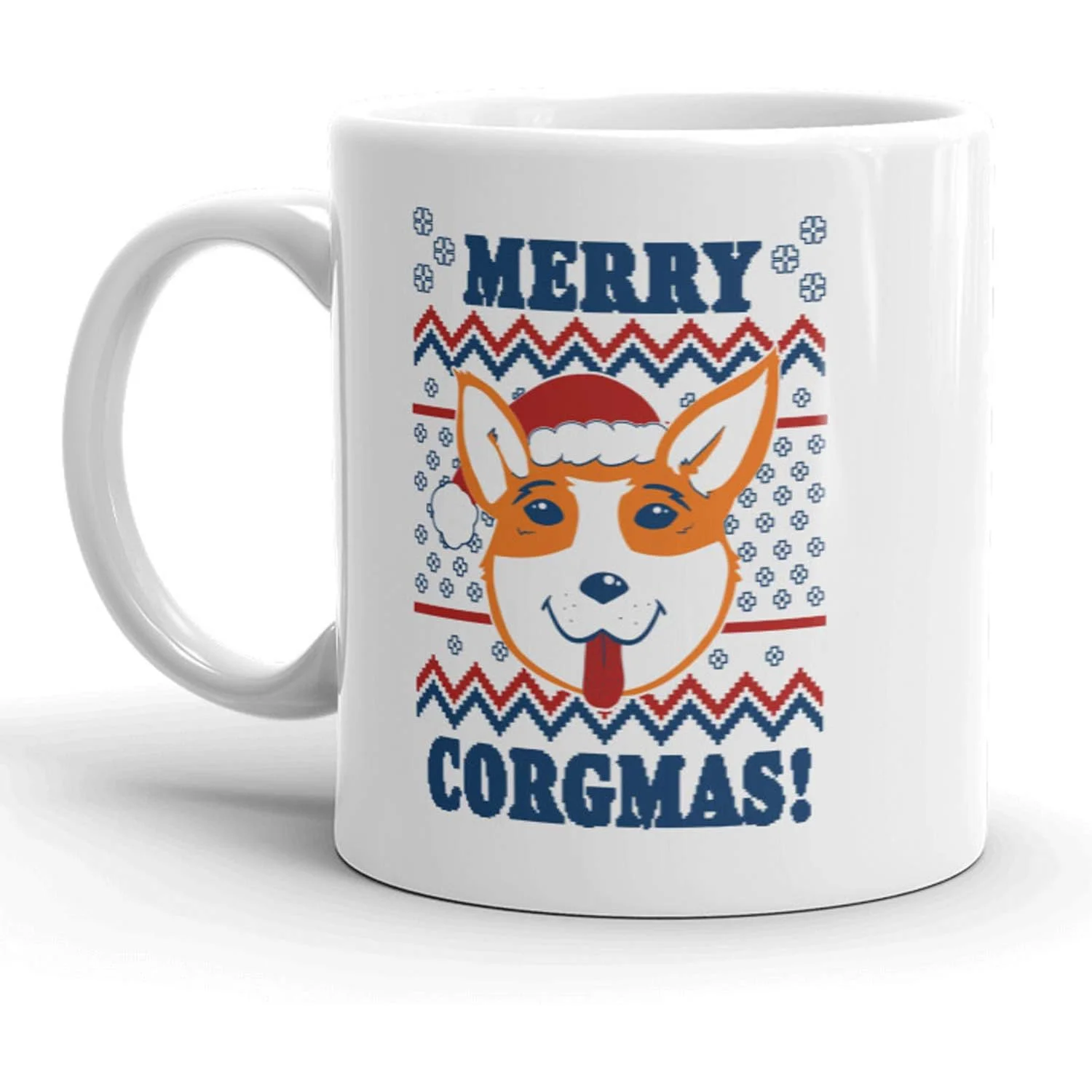 Ceramic Coffee Mug Merry Corgmas Funny Corgi Design 11oz Holiday Gift for Dog Lovers