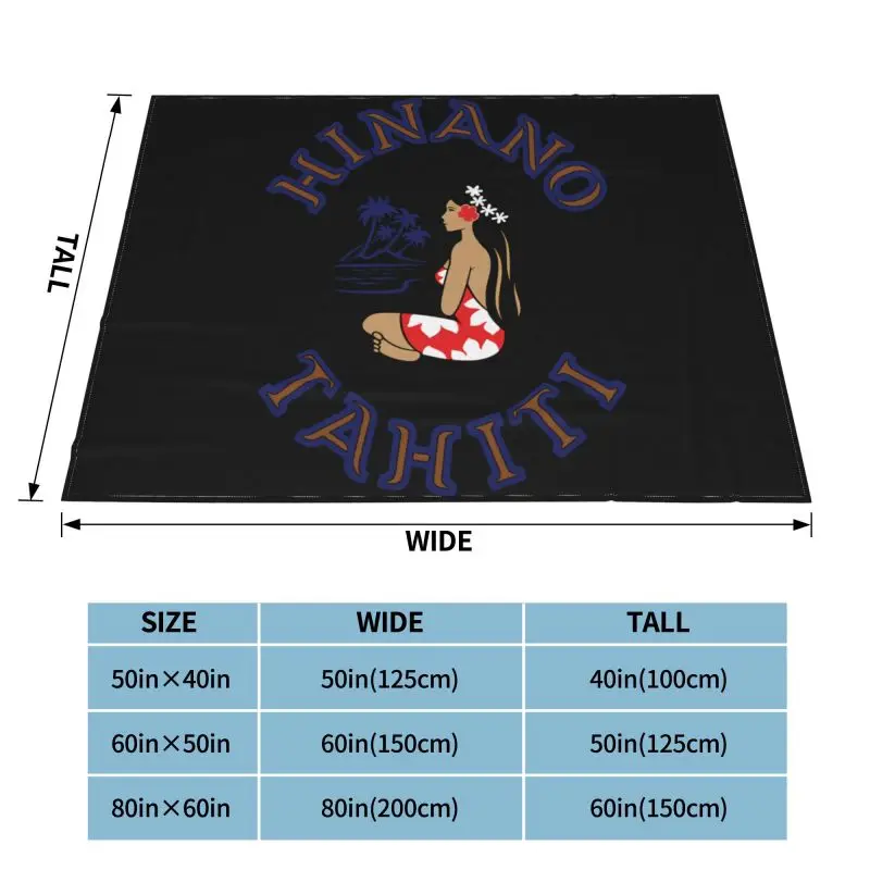 Hinano Tahiti Girl Beach Coconut Tree Blanket High Comfort Breathable Bedding Supply Machine Washable