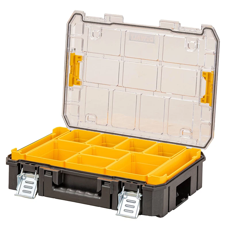 DEWALT DWST82968-1 TSTAK Watersealed Organiser DS100 IP54 Tapa Transparent Portable Storage Tools Accessories Parts Box