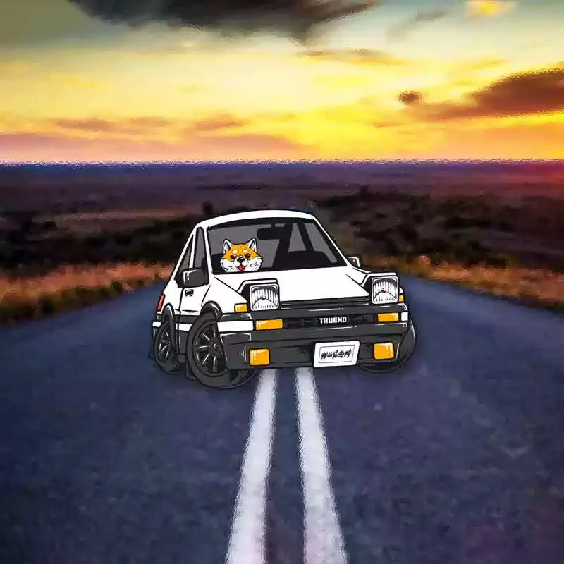 Car Styling Automobile Motocross Stickers for Japanese anime Initial D Project D AE86 Applique Helmet Motorbike Decals