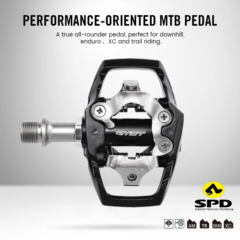 Newest Bike Pedals MTB Aluminum Self-locking with Clips Doubleside Clipless Footboard Platform SPD Ultralight Bicycle Parts M101