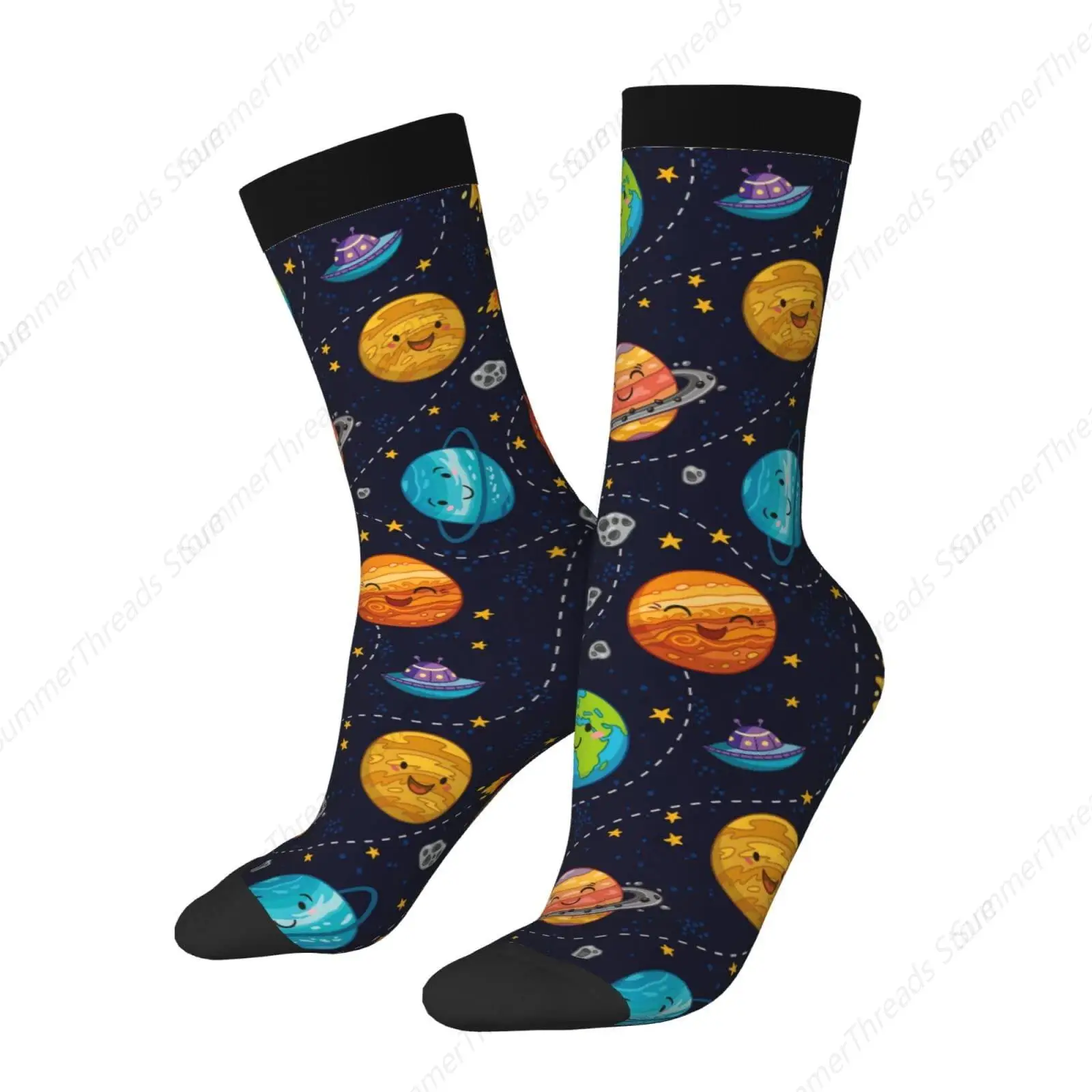 Space Planets Socks,Funny Crazy Solar System Socks Gift for Boys/Girls Unisex Novelty Casual Crew Socks