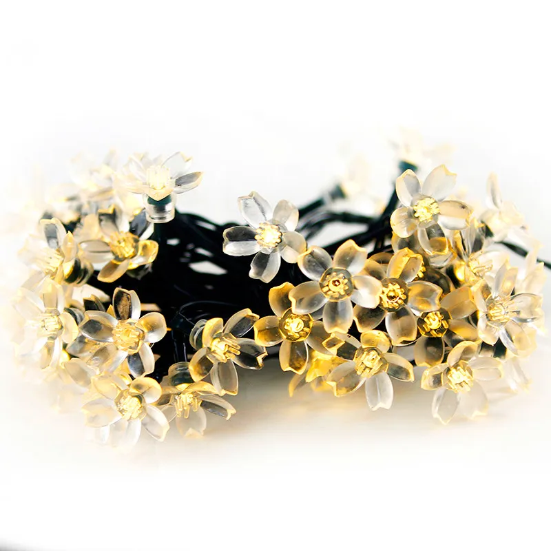 Solar Light Cherry Blossoms 5M/9.5M LED String Lights Fairy Lamps Garlands for Christmas Party Wedding Outdoor Garden Decoration