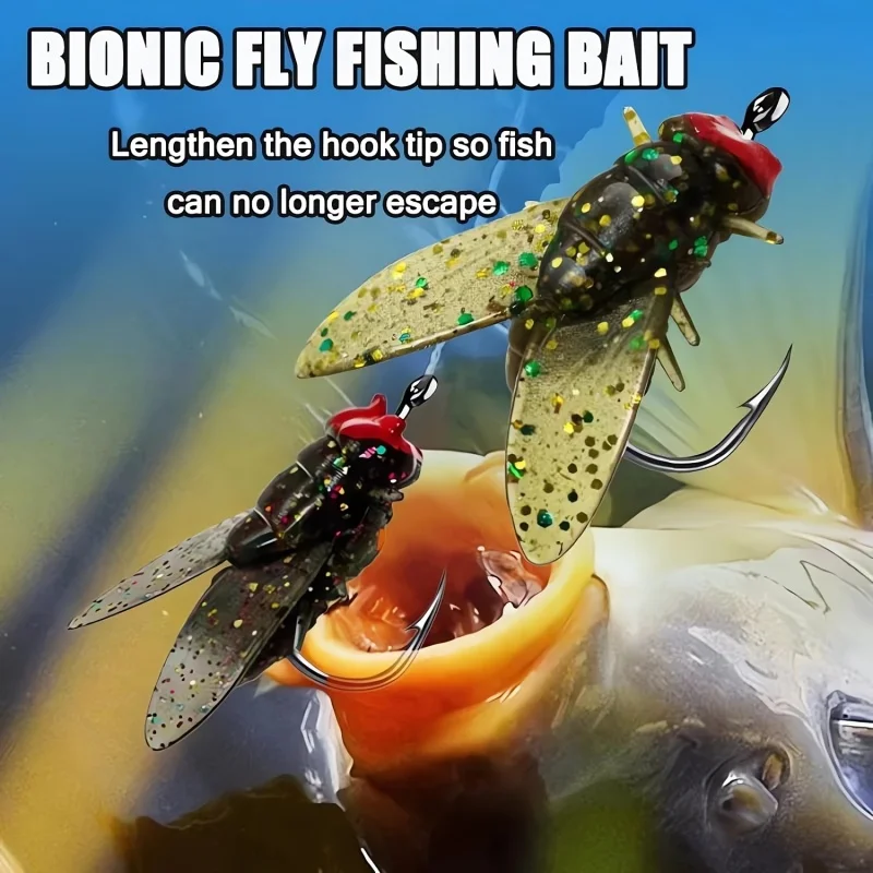 Bionic Fly Fishing Lure Realistic Soft Fly Fishing Bait Trout Jigs Swimbait Bass Fly Fishing Lures with Hook Fishing Accessories