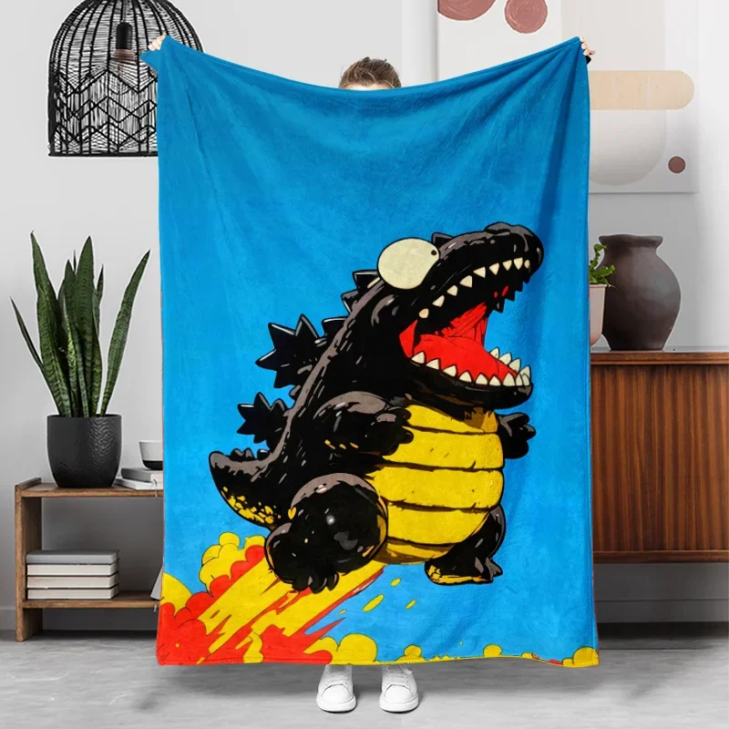 Awesome Dinosaur Print Throw Blanket for Kids Room Nursery Decor Cute Roaring Dino Bedspread Cozy Gift 150x230cm