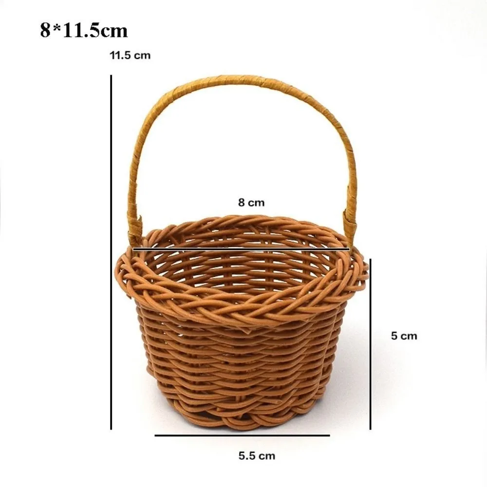 with Handle Imitation Rattan Handhold Household Handwoven Weaving Flower Basket 10 Styles Braid Storage Baskets