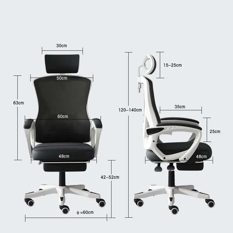 

Back Support Office Chair Gaming Computer Chairs Foot Rest Adjustable Wheels Massage Sedia Da Ufficio Furniture