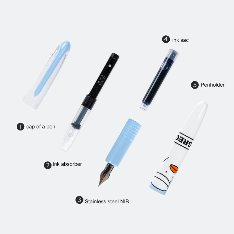 Ink Pen 3360k Portable With Erasable Ink Cartoon Gift Kids Stationery Metal Nib Fountain Pens Ink Nibs For Fountain Pens