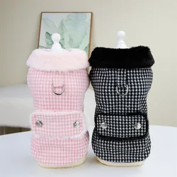 New Pet Dog Cat Clothes Winter Fur Collar Small Dogs Puppy Coat Cotton Pet Jacket Outfits Clothing for Small Dog Outfits