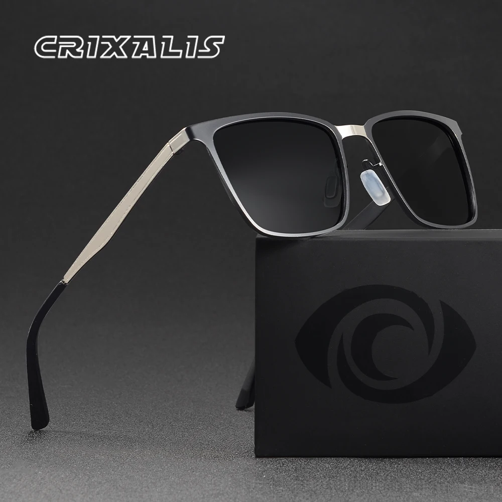 CRIXALIS Quadratische Retro-Sonnenbrille für Männer und Frauen, leichte und langlebige Fahr- und Laufbrille, UV400 Lentes De Sol Hombre