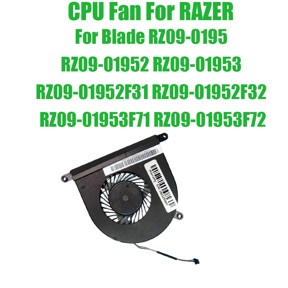 For RAZER For Blade RZ09-0195 RZ09-01952 RZ09-01953 RZ09-01952F31 RZ09-01952F32 RZ09-01953F71 RZ09-01953F72 5V 0.5A CPU Fan