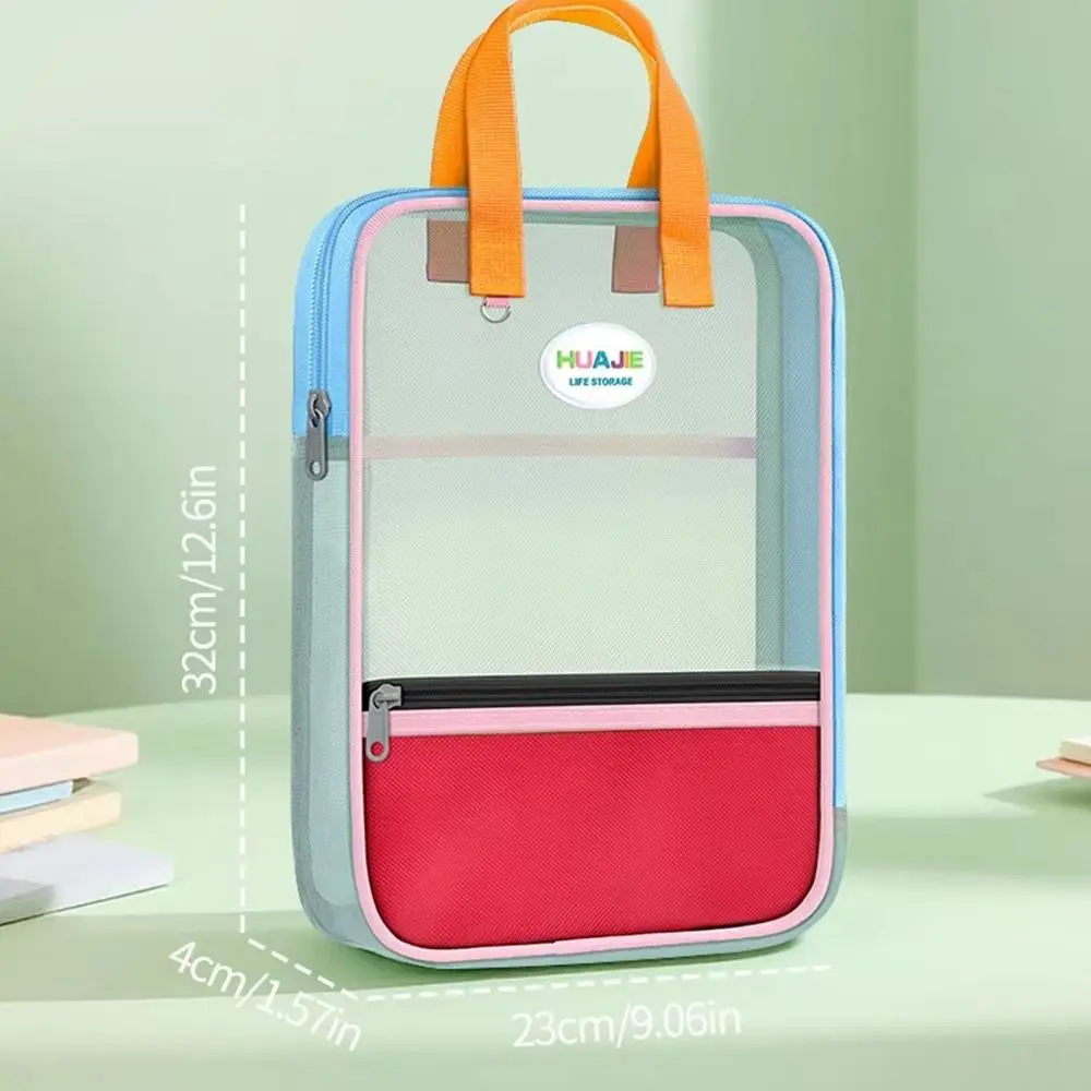 متعددة الوظائف على شكل حرف L حقيبة ملفات مفتوحة كبيرة شفافة محمولة حقيبة تعليمية منظم قرطاسية مكتب المدرسة