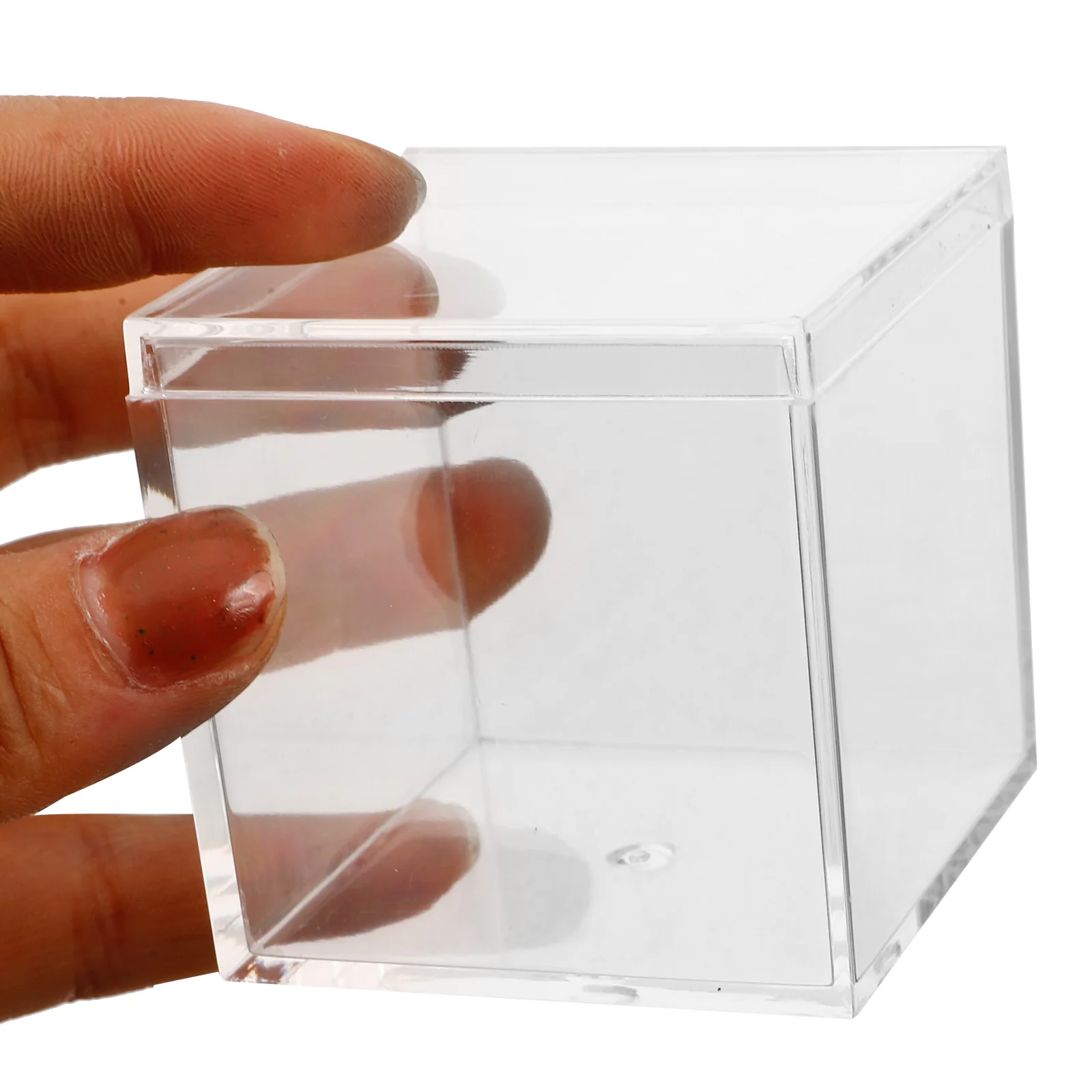 

10pcs Square Transparent Acrylic Boxes 5 5cm Specimen Case for Mineral Stones Plant Animal Samples Storage Display Container