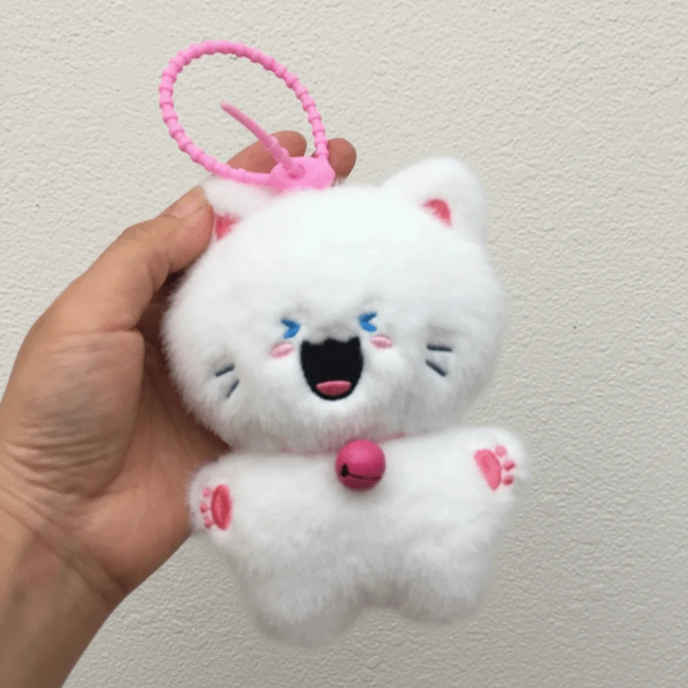 Backpack Pendant Bell Cat Keychain Animals Stuffed Cat Pendant Soft Kawaii Cat Pendant Birthday Gifts