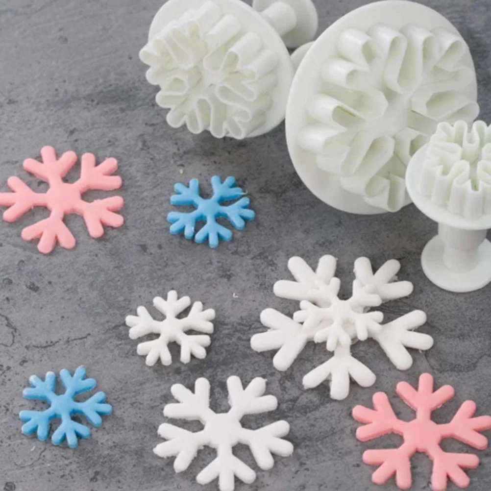 

6pcs Silicone Cake Cutters Baking Molds Embossing Cookie Dies For Chocolate Dough Marzipan Diy Christmas Bakery Home Use