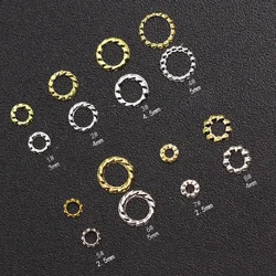 1000Pcs Gold Silver Copper Hollow Hemp Wreath Round Nail Art Decorations Ring Patch Rivet Metal Diy Tips Charm Jewelry Accessory