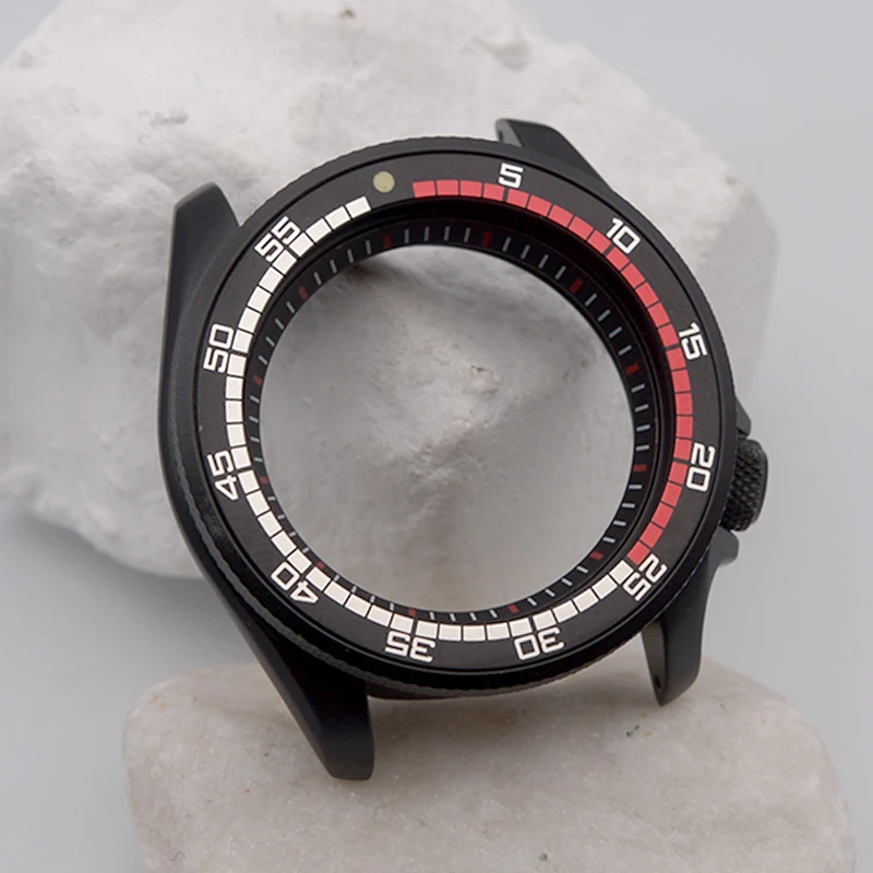 Matte Black Sandblasted SKX007 Replacement Watch Case Sapphire Crystal 316L Steel Compatible NH34 NH35 NH36 Automatic Movement