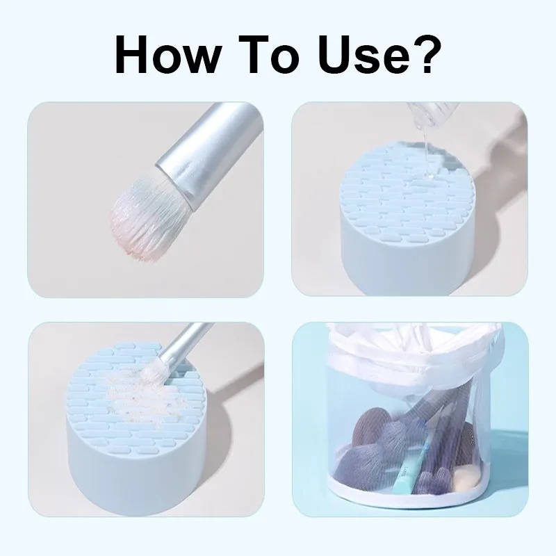 Escova de maquiagem limpador esponjas escova cosmética secagem lavagem sombra remoção de cor portátil caso de limpeza beleza ovo tigela de limpeza