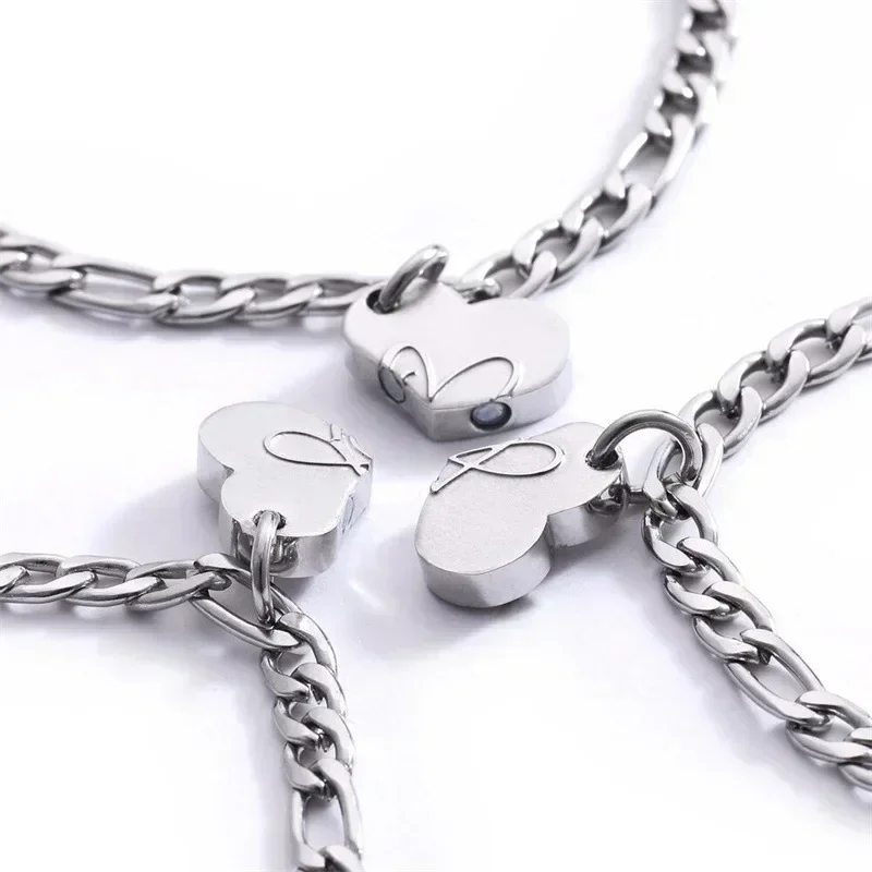 Four-leaf Clover Magnetic Best Friendship Bracelets for 3/4 Women Men Magnet Heart Best Friend Forever Good Luck Bracelet Gifts