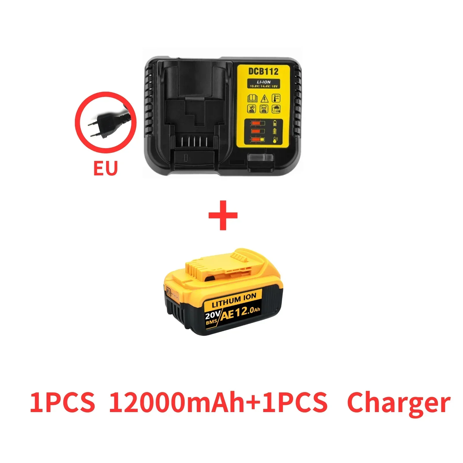 Imagem -03 - Bateria de Substituição de Lítio Original para Dewalt 20v 12000mah Dcb184 Dcb200 Dcb182 Dcb180 Dcb181 Dcb182 Dcb201 Dcb206 18v