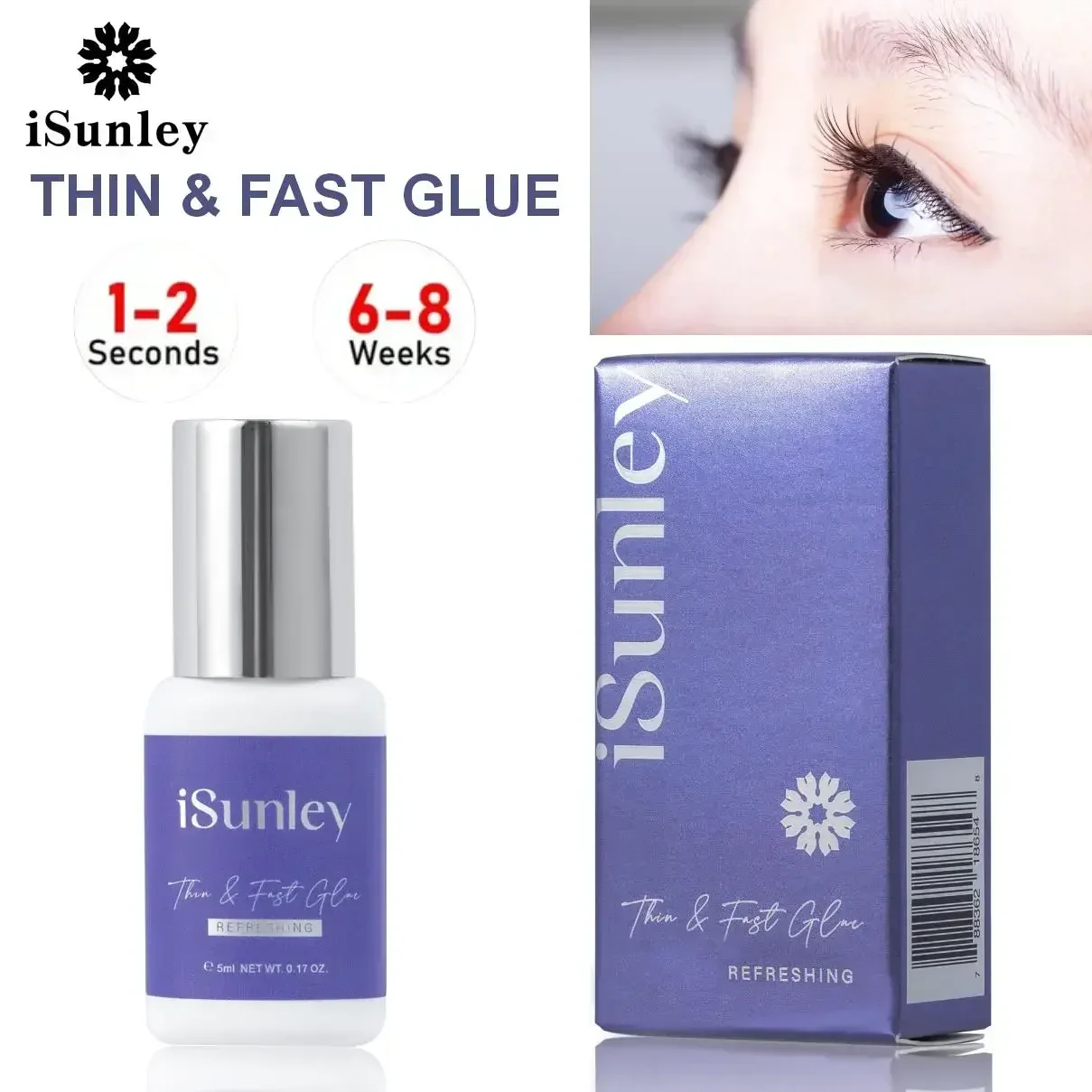 For Exercise and Fitness Eyelash Extension Glue 0.5S 1S Lashes Adhesive 5ml Fast Drying Chemical Burning Lash Glue Makeup Tool