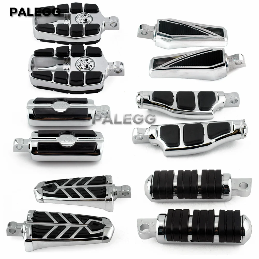 1 pair Footpeg Motorcycle Passenger Rear Foot Peg Footrest For Harley Sportster Iron Touring Custom Dyna Fat Bob Softail Fat Boy