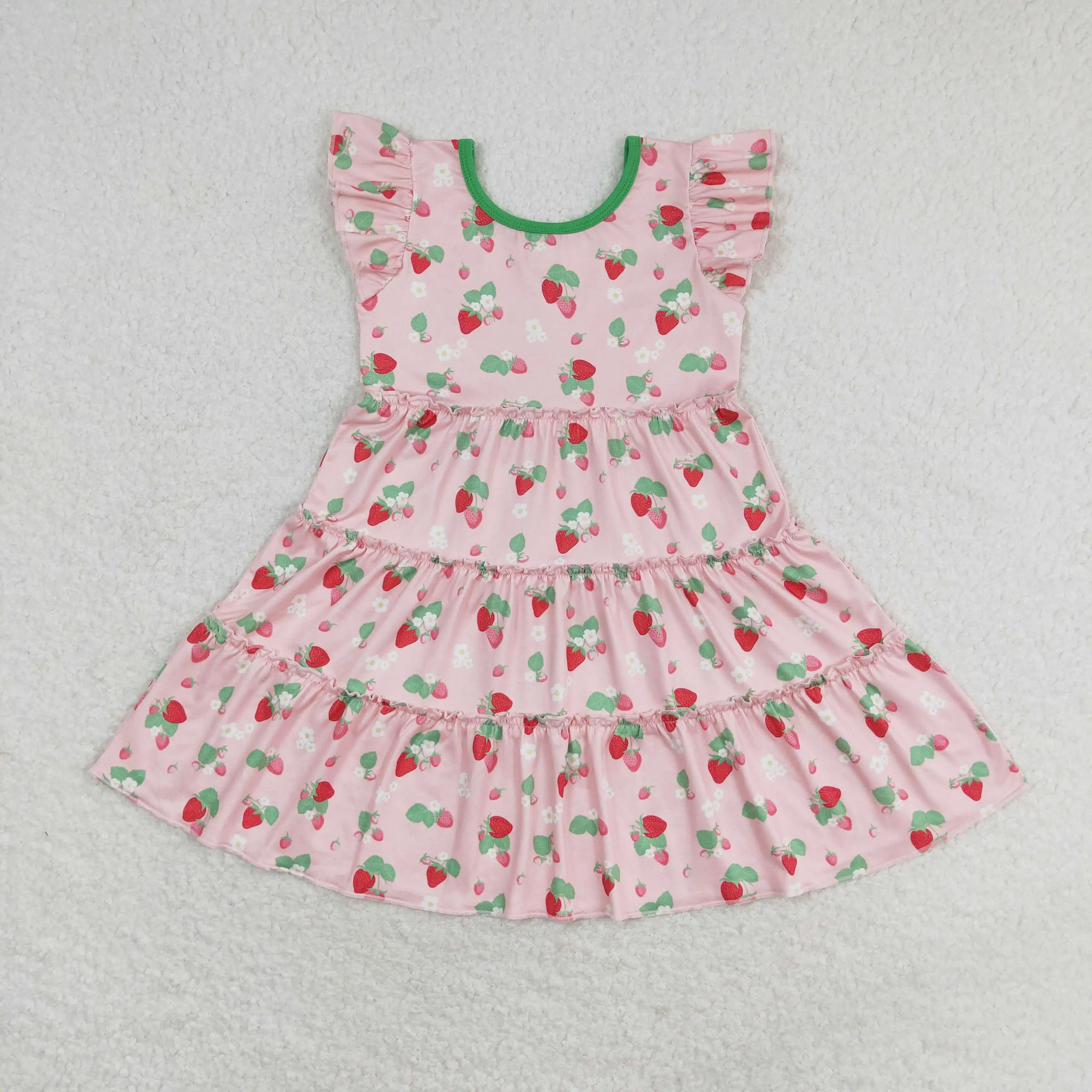 

Boutique Baby Girls cute strawberry Dress Wholesale Clothing Children Kids Sleeveless red twirl Skirts New styles summer clothes