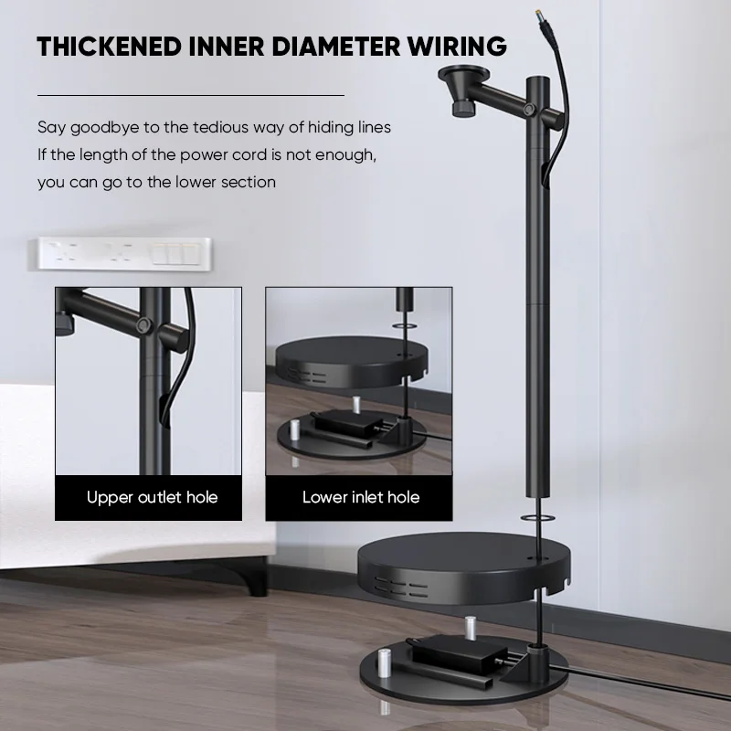 10KG Load‑Bearing Rotatable Projector Floor Support, 360° Adjustable with Built‑in Cable Hiding Structure