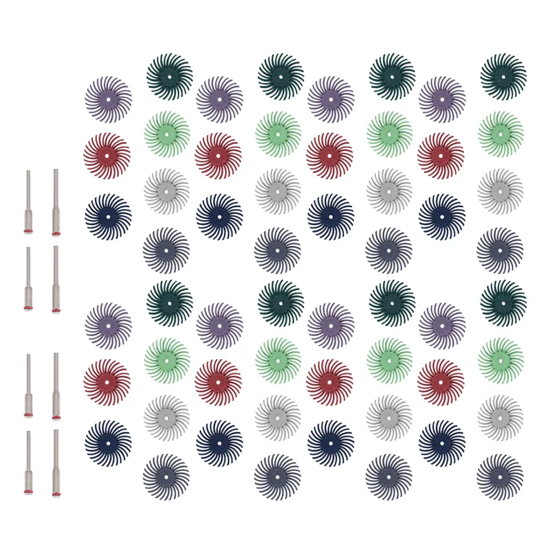 

AB33-64Pcs 1 Inch Radial Bristle Disc Kit Abrasive Brush 3 And 2.35Mm Shank Detail Polishing Wheel For Rotary Tool Accessories