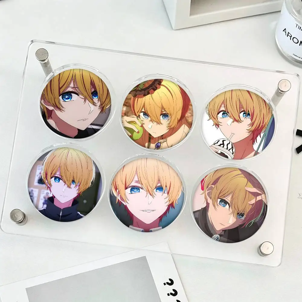 1pc Hoshino Aquamarin Cartoon Style Badge Brooches On Backpack Decoration Round Enamel Pins For Accessorys
