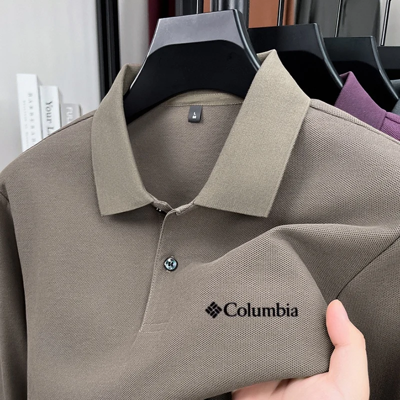 100% Reine Baumwolle Hochwertiges Frühlings- und Herbst-Herren-Langarm-Poloshirt, Bequemes Casual-Shirt mit Exquisiter Marken-Stickerei – Detail 15