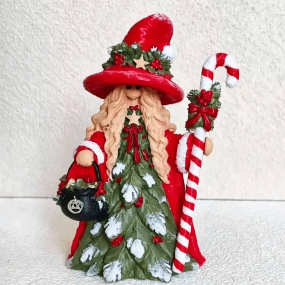 New Vintage Christmas Resin Figurine Witch Exquisite Snowman Decoration Santa Cute Tabletop Ornament Home Mantel