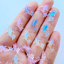 100Pcs Resin 3D Colorful Mini Shiny Goldfish Flatback Figurines Scrapbook Wedding Applique Nail Art Decor Crafts