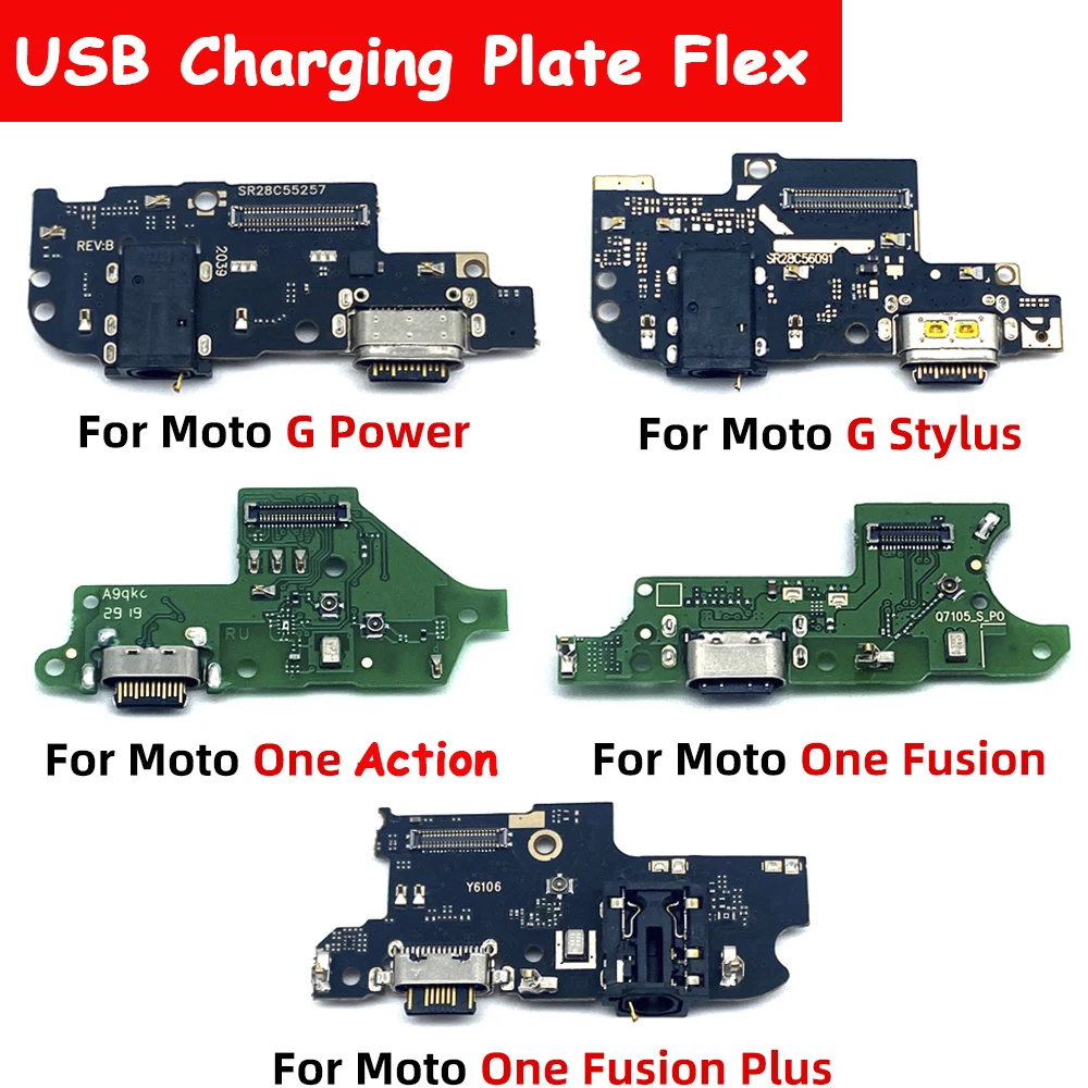 For Moto One Fusion Plus G 5G / G Stylus / G Power Fast Charger USB Dock Charging Dock Port Board With Mic Microphone Flex Cable