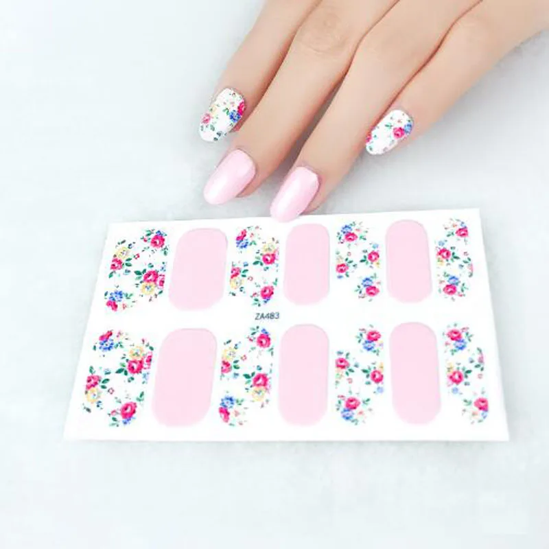 Adesivi per unghie adesivi fai-da-te Donne Salon Nail Wraps Nail Art Polish Decalcomanie Decori Copertura completa Punte per unghie finte Cursore per manicure