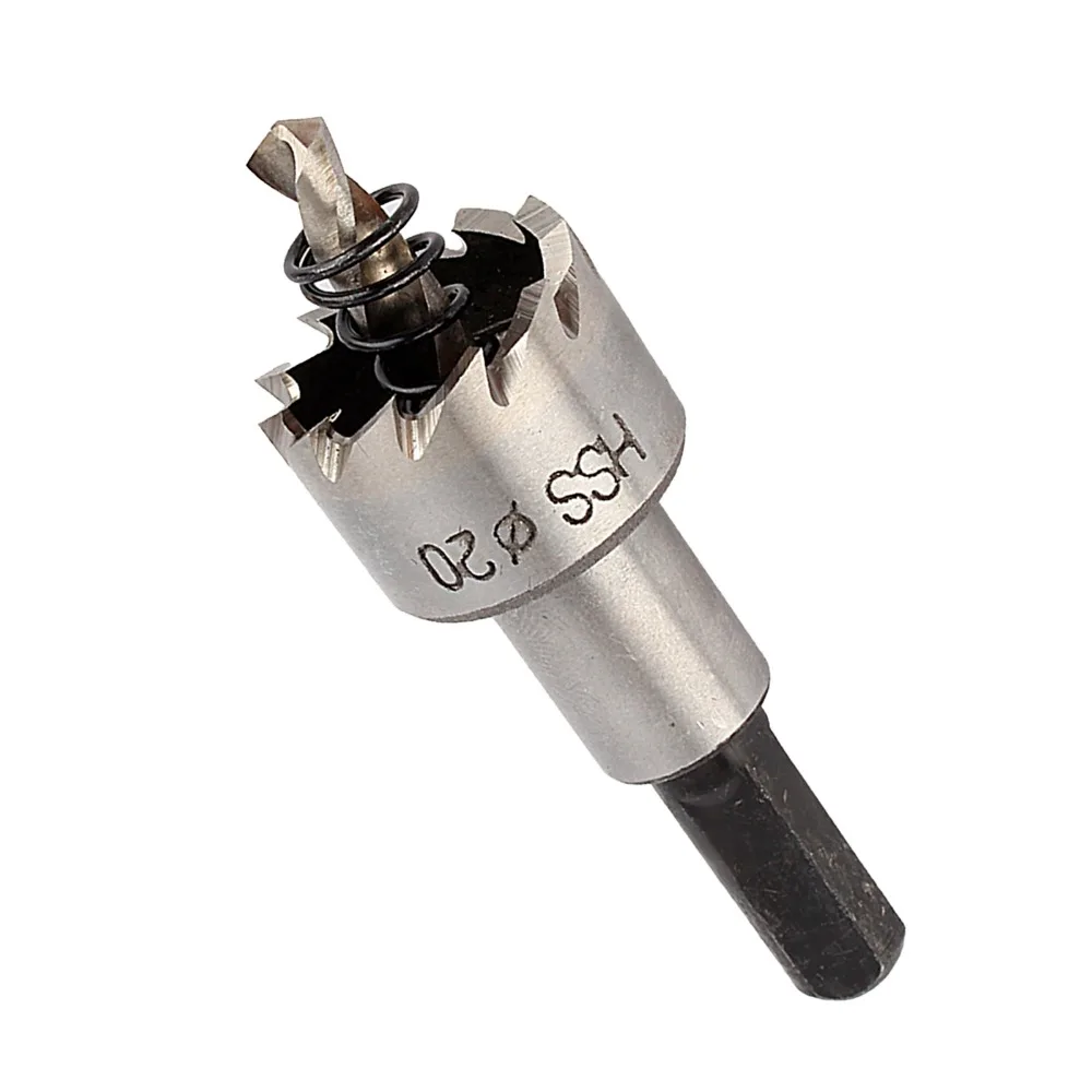 20mm Diameter Hole Saw Cutter HSS 4341 Stainless Steel Compatible Drill Bit Hole Saw Triangular Shank High Speed Steel