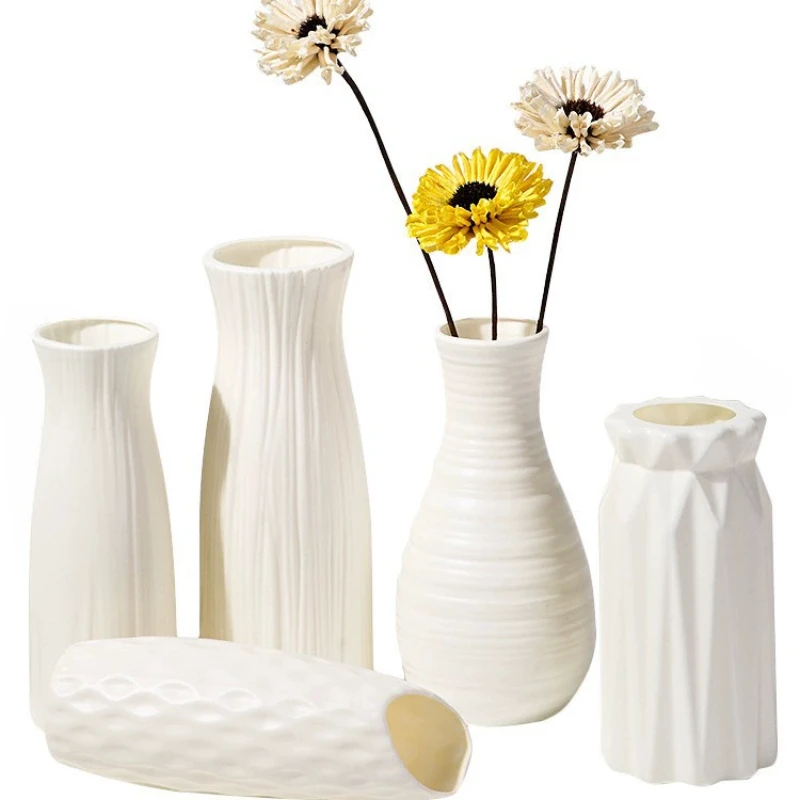 Nordic Plastic Vase Simple Small Fresh Flower Pot Storage Bottle For Flowers Living Room Modern Home Decorations Ornaments