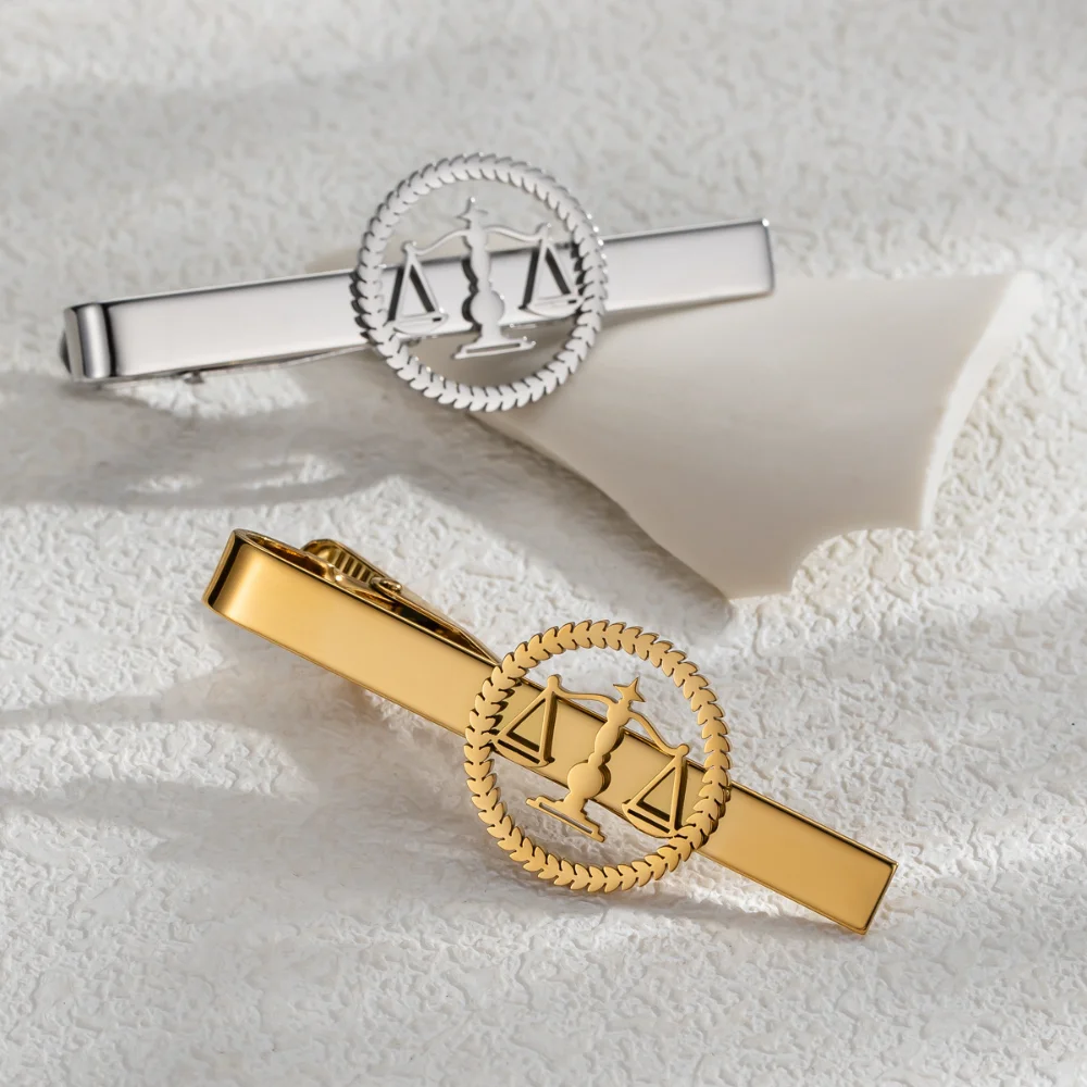 Justice Wheat Ear Tie Clip Men's Business Dress Collar Clip Lawyer Judge Personality Metal Tie Pin Accessories