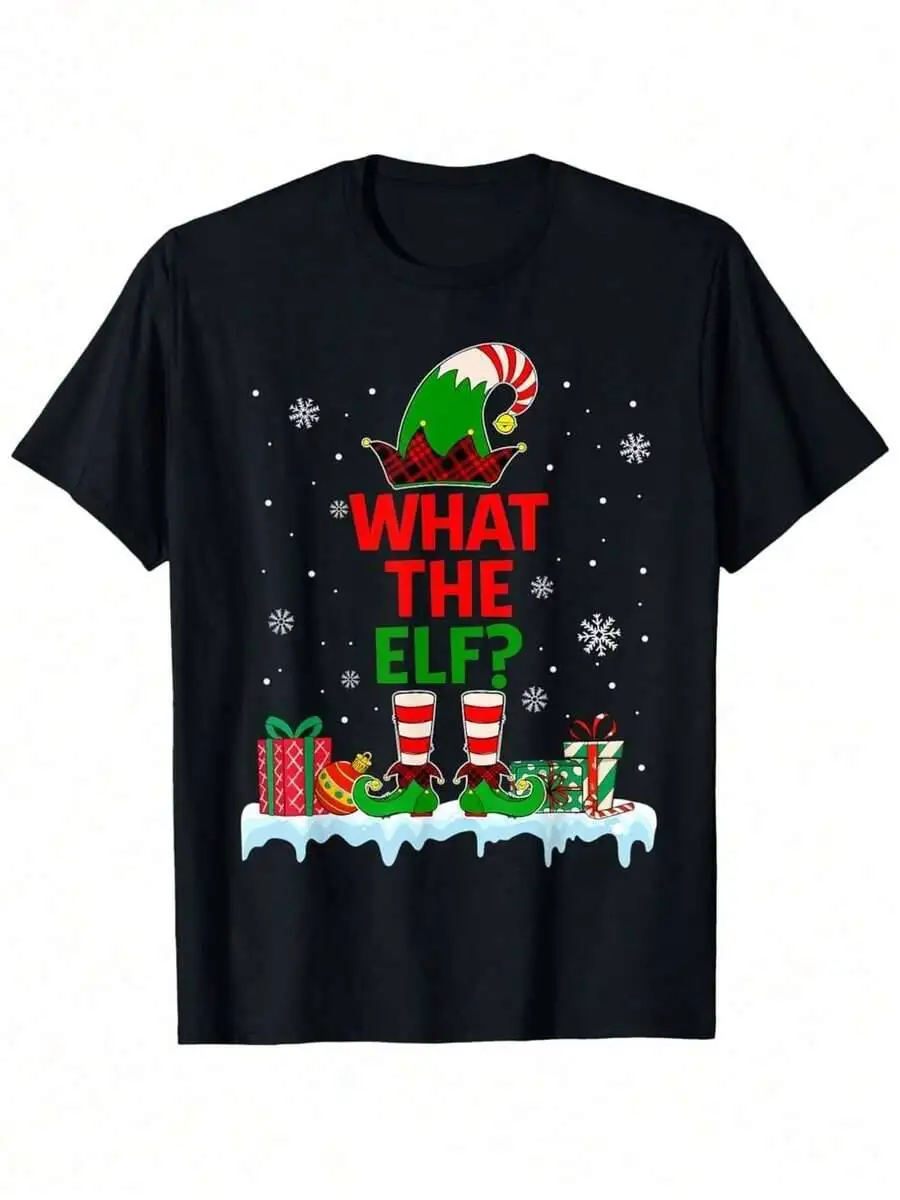 What The Funny Graphic T Shirt Soft Crewneck Tee For Holiday Parties Black S XXL 100% Cotton Trendy Y2K Short-Sleeve Tee-Soft,
