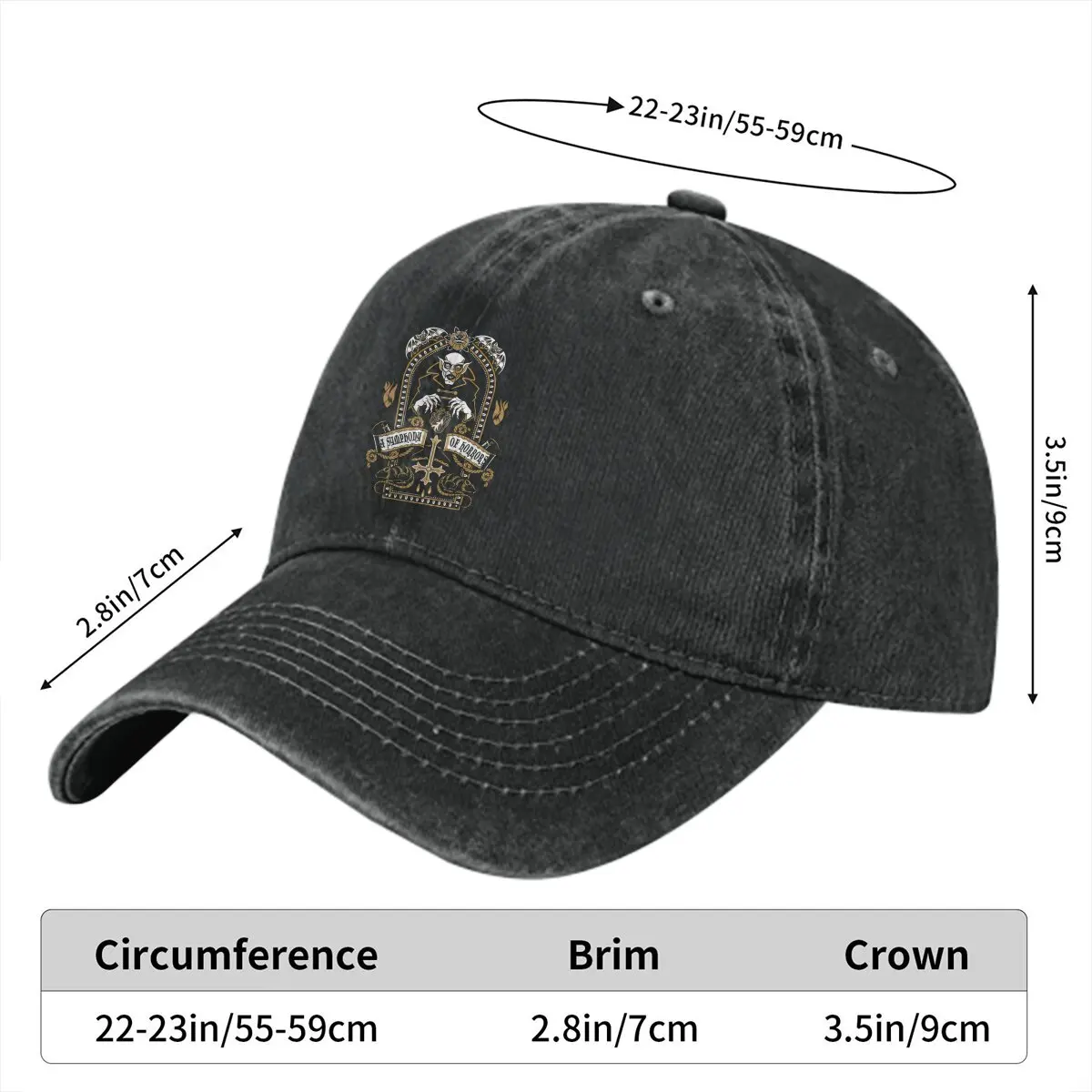 A Symphony of Horrors Goth Horror Vampire Baseball Cap Men Hats Women Visor Protection Snapback Scary Horror Lover Caps