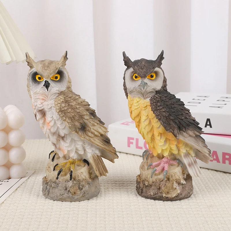 Owl Decor Statue Sculpture for Home, Office, Bookshelf, TV Stand Halloween Decoration Resin Animal Sculpture Crafts