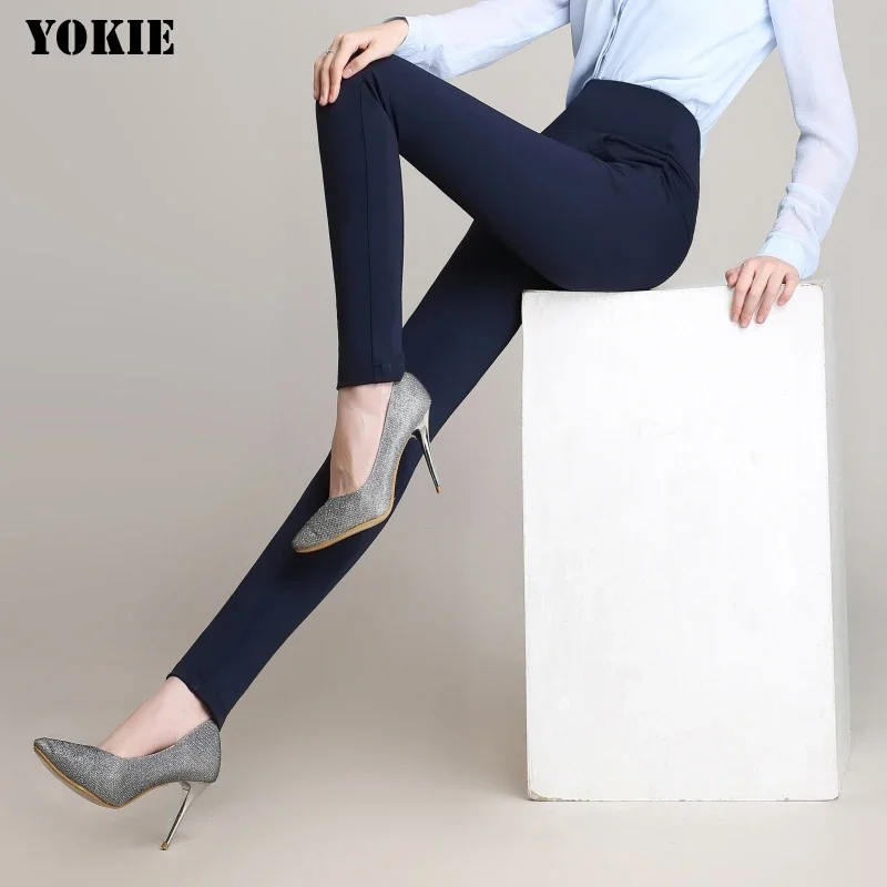 Female Oversized High Waisted Trousers Autumn Winter clothes velvet Trousers Elastic Pencil Pants Backing Elastic Waist Pant