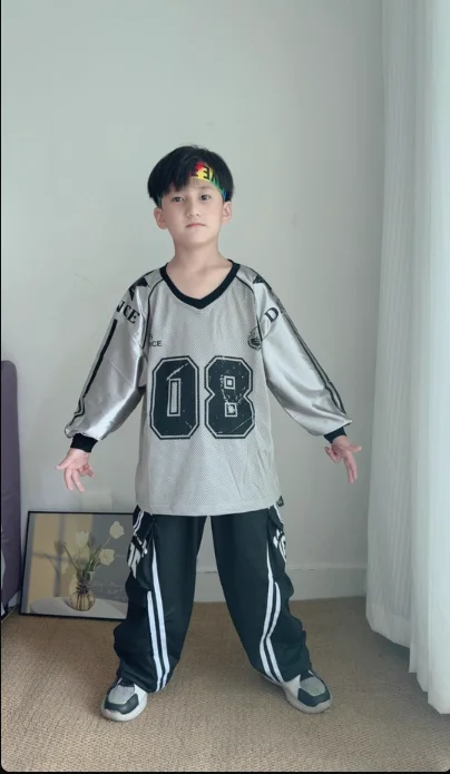 

Детская одежда в стиле хип-хоп, комплект танцевальной одежды с короткими рукавами для мальчиков и девочек